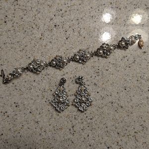Bridal Earrings and bracelet set